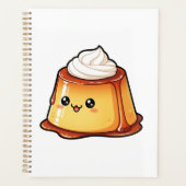 Cute Kawaii Caramel Pudding Dessert Character Planer (Vorderseite)