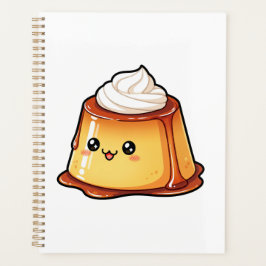 Cute Kawaii Caramel Pudding Dessert Character Planer