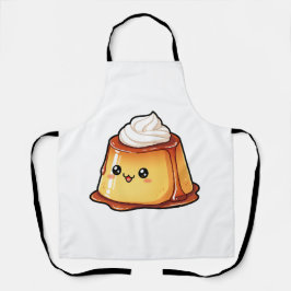 Cute Kawaii Caramel Pudding Dessert Character Schürze