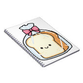 Cute Kawaii Cartoon Illustration of Sliced Bread  Notizblock (Rechte Seite)