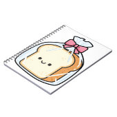 Cute Kawaii Cartoon Illustration of Sliced Bread  Notizblock (Linke Seite)