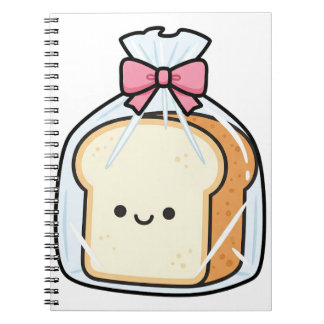 Cute Kawaii Cartoon Illustration of Sliced Bread  Notizblock
