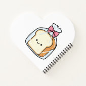 Cute Kawaii Cartoon Illustration of Sliced Bread  Notizblock (Rückseite)