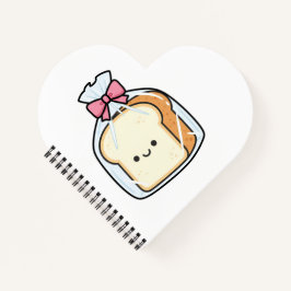 Cute Kawaii Cartoon Illustration of Sliced Bread  Notizblock