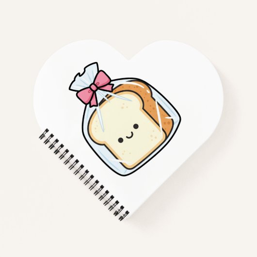 Cute Kawaii Cartoon Illustration of Sliced Bread  Notizblock (Vorderseite)