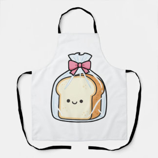 Cute Kawaii Cartoon Illustration of Sliced Bread  Schürze