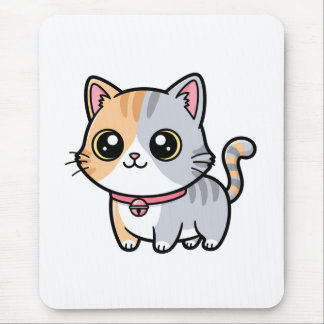 Cute Kawaii Cartoon Kitten Mascot Mousepad