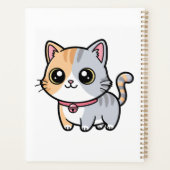 Cute Kawaii Cartoon Kitten Mascot Planer (Rückseite)