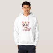 Cute Kawaii Cat Adorable Pastel Pink Kitty Design Hoodie (Vorne ganz)