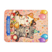 Cute Kawaii Cat Congratulations Card Party Kitten Magnet (Horizontal)