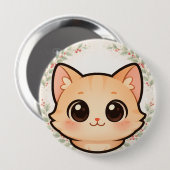 Cute Kawaii Cat Face Button (Vorne & Hinten)