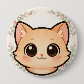 Cute Kawaii Cat Face Button (Vorderseite)