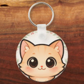 Cute Kawaii Cat Face Keychain Schlüsselanhänger (Vorderseite)