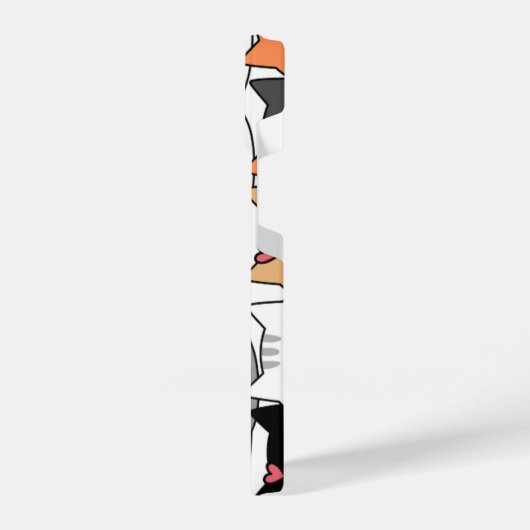 Cute Kawaii Cat Faces Pattern  iPhone Hülle (Linke Seite)