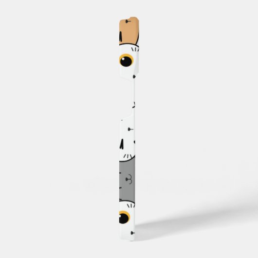 Cute Kawaii Cat Faces Pattern  iPhone Hülle (Rechte Seite)