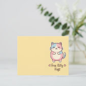 Cute Kawaii Cat Free Pup Hugz Pastel  Postkarte (Stehend Vorderseite)