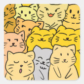 Cute Kawaii Cat Illustration Stickers (Vorderseite)