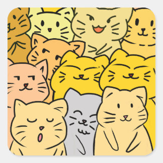 Cute Kawaii Cat Illustration Stickers
