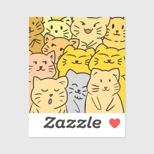 Cute Kawaii Cat Illustration Stickers Aufkleber (Blatt)