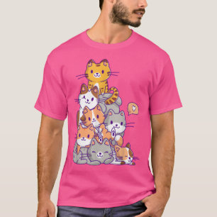 Cute Kawaii Cat Kitty Meowtain Cats Batterie Chibi T-Shirt