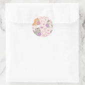 Cute Kawaii Cat Love Yarn Pattern Runder Aufkleber (Tasche)