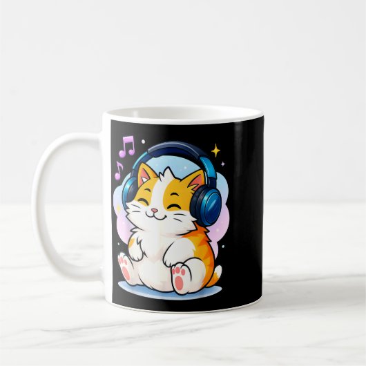 Cute Kawaii Cat Neko Funny Music Kitten Lover K-p  Kaffeetasse (Links)
