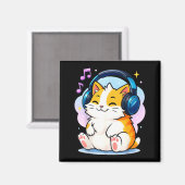 Cute Kawaii Cat Neko Funny Music Kitten Lover K-p Magnet (Vorderseite/Rückseite)