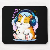 Cute Kawaii Cat Neko Funny Music Kitten Lover K-p Mousepad (Vorne)