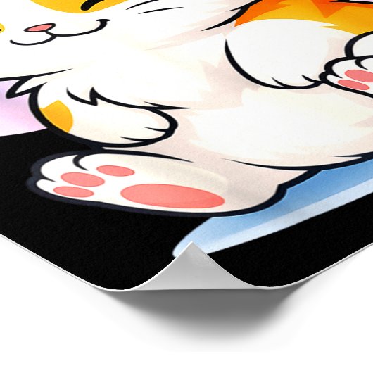 Cute Kawaii Cat Neko Funny Music Kitten Lover K-p  Poster (Ecke)