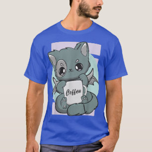 Cute Kawaii Cat With Coffee Mug Moka Barista Neko  T-Shirt