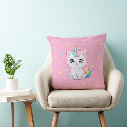 Cute Kawaii Caticorn Throw Pillow Kissen (Stuhl )
