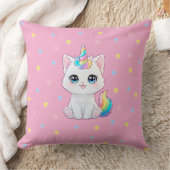Cute Kawaii Caticorn Throw Pillow Kissen (Decke)