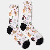 Cute Kawaii Cats & Christmas Decorations Socks Socken (Rechts)