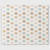 Cute Kawaii Cats Hand-Drawn Illustrations Pastel  Geschenkpapier (Flach)