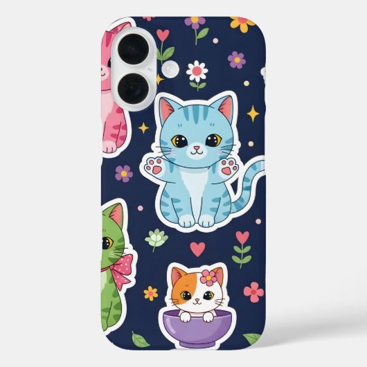 Cute Kawaii Cats Neko Funny Kitten Cat Lover Gift  Case-Mate iPhone Hülle (Rückseite)
