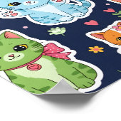 Cute Kawaii Cats Neko Funny Kitten Cat Lover Gift  Poster (Ecke)
