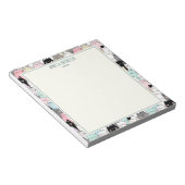 Cute Kawaii Cats Pattern Personalize Name Notizblock (angewinkelt)