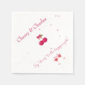 Cute Kawaii Cherry Couple Pink & Red Wedding  Serviette (Vorderseite)