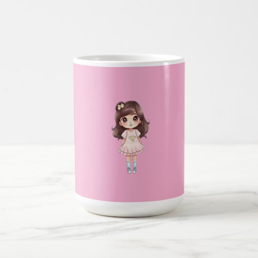 Cute Kawaii Chibi Girl Mug Kaffeetasse (Mittel)