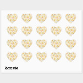 Cute Kawaii Chick Picnic Pattern | Pastel Spring  Herz-Aufkleber (Blatt)
