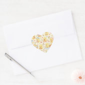 Cute Kawaii Chick Picnic Pattern | Pastel Spring  Herz-Aufkleber (Umschlag)