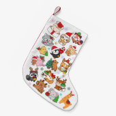 Cute Kawaii Christmas Animal Pattern Stocking Kleiner Weihnachtsstrumpf (Vorderansicht (hängend))