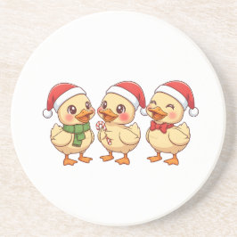 Cute Kawaii Christmas Ducks | Festive Holiday  Getränkeuntersetzer