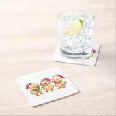 Cute Kawaii Christmas Ducks | Festive Holiday Rechteckiger Pappuntersetzer (Vor Ort)