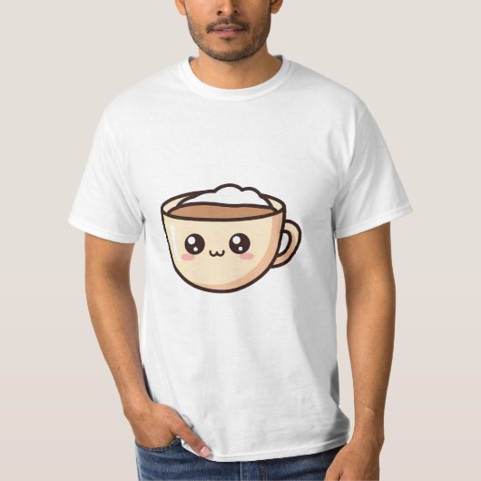 Cute Kawaii Coffee Cup Birthday Mug T-Shirt (Vorderseite)