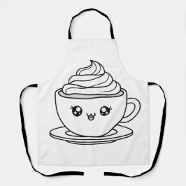Cute Kawaii Coffee Cup Illustration Schürze