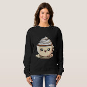 Cute Kawaii Coffee Cup Illustration Sweatshirt (Vorne ganz)