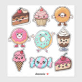 Cute Kawaii Desserts Aufkleber (Blatt)