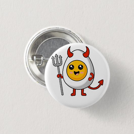 Cute Kawaii Deviled Egg Button (Vorne & Hinten)