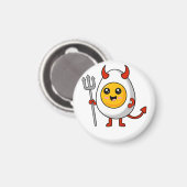 Cute Kawaii Deviled Egg Magnet (Vorderseite/Rückseite)